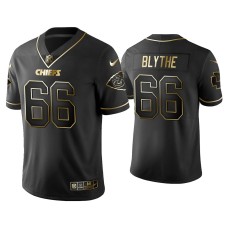 Men's Kansas City Chiefs #66 Golden Edition Vapor Limited Austin Blythe Black Jersey