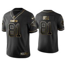 Men's Kansas City Chiefs #81 Golden Edition Vapor Limited Blake Bell Black Jersey