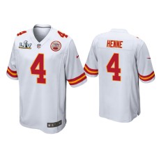 Men's Kansas City Chiefs #4 Chad Henne Super Bowl LV White Game Jersey