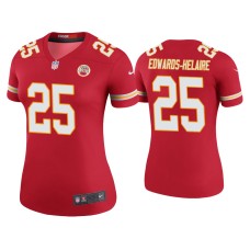 Women's Kansas City Chiefs #25 Color Rush Legend Clyde Edwards-Helaire Red Jersey