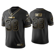 Men's Kansas City Chiefs #38 Golden Edition Vapor Limited L'Jarius Sneed Black Jersey