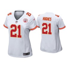 Women's Kansas City Chiefs #21 Mike Hughes White Game Jersey