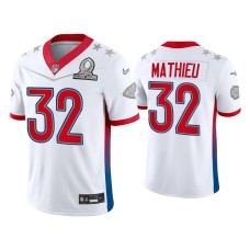 Men's Kansas City Chiefs #32 Tyrann Mathieu 2022 AFC Pro Bowl White Game Jersey