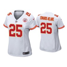 Men's Kansas City Chiefs #25 Clyde Edwards-Helaire White 2020 NFL Draft Game Jersey