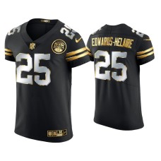 Men's Kansas City Chiefs #25 Clyde Edwards-Helaire Black Golden Edition Elite Jersey