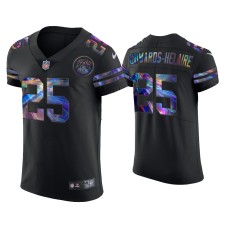 Men's Kansas City Chiefs #25 Clyde Edwards-Helaire Black Golden Edition Holographic Jersey