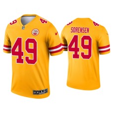 Men's Kansas City Chiefs #49 Daniel Sorensen Yellow Inverted Legend Jersey