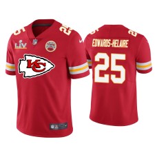 Men's Kansas City Chiefs #25 Clyde Edwards-Helaire Super Bowl LV Red Team Logo Jersey