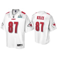 Men's Kansas City Chiefs #87 Travis Kelce Super Bowl LIV Champions White Jersey