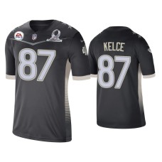 Men's Kansas City Chiefs #87 Travis Kelce 2021 AFC Pro Bowl Game Anthracite Jersey