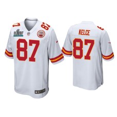 Men's Kansas City Chiefs #87 Travis Kelce Super Bowl LIV White Game Jersey