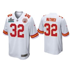 Men's Kansas City Chiefs #32 Tyrann Mathieu Super Bowl LIV White Game Jersey