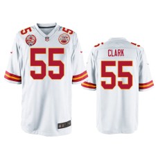 Men's Kansas City Chiefs #55 Frank Clark White 60th Season Game Jersey