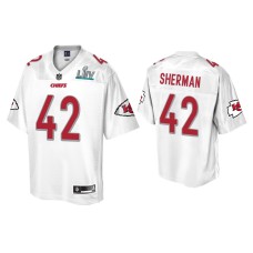 Men's Kansas City Chiefs #42 Anthony Sherman Super Bowl LIV Champions White Jersey