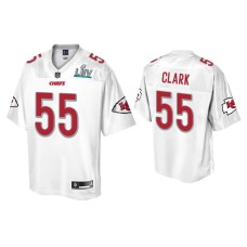 Men's Kansas City Chiefs #55 Frank Clark Super Bowl LIV Champions White Jersey