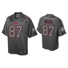 Men's Kansas City Chiefs #87 Travis Kelce Static Fashion Heather Charcoal Jersey