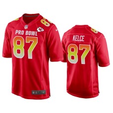 Men's Kansas City Chiefs #87 Travis Kelce AFC Nike Game Red Jersey - 2019 Pro Bowl