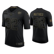 Men's Kansas City Chiefs #32 Tyrann Mathieu Black 2020 Salute To Service Limited Jersey