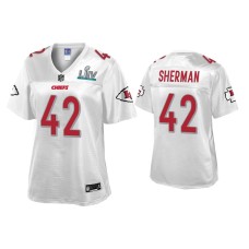 Women's Kansas City Chiefs #42 Anthony Sherman Super Bowl LIV Champions White Jersey