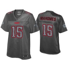 Women's Kansas City Chiefs #15 Patrick Mahomes Static Fashion Heather Charcoal Jersey