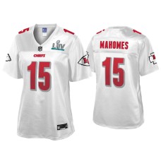 Women's Kansas City Chiefs #15 Patrick Mahomes Super Bowl LIV Champions White Jersey