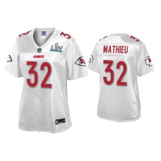 Women's Kansas City Chiefs #32 Tyrann Mathieu Super Bowl LIV Champions White Jersey