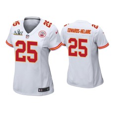 Women's Kansas City Chiefs #25 Clyde Edwards-Helaire Super Bowl LV White Game Jersey