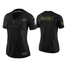 Women's Kansas City Chiefs #15 Patrick Mahomes Black 2020 Salute To Service Limited Jersey