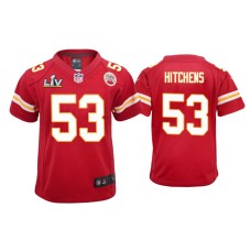 Youth Kansas City Chiefs #53 Anthony Hitchens Super Bowl LV Red Game Jersey