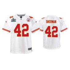 Youth Kansas City Chiefs #42 Anthony Sherman Super Bowl LIV White Game Jersey