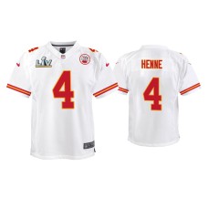 Youth Kansas City Chiefs #4 Chad Henne Super Bowl LV White Game Jersey