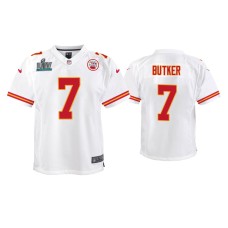 Youth Kansas City Chiefs #7 Harrison Butker Super Bowl LIV White Game Jersey