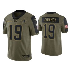 Men's Dallas Cowboys #19 Amari Cooper Olive 2021 Salute To Service Limited Jersey