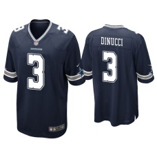 Men's Dallas Cowboys #3 Ben DiNucci Navy Game Jersey