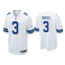 Men's Dallas Cowboys #3 Ben DiNucci White Game Jersey