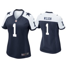 Women's Dallas Cowboys #1 Cedrick Wilson Navy Alternate Game Jersey