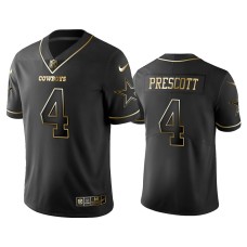 Men's Dallas Cowboys #4 Golden Edition Vapor Untouchable Limited Dak Prescott Black Jersey