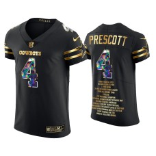 Men's Dallas Cowboys #4 Dak Prescott Black Career Highlights Jersey