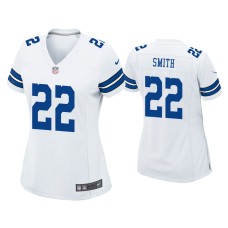 Women's Dallas Cowboys #22 Emmitt Smith White Game Retired Player Jersey