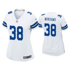 Women's Dallas Cowboys #38 Israel Mukuamu White Game Jersey