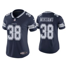 Women's Dallas Cowboys #38 Vapor Limited Israel Mukuamu Navy Jersey