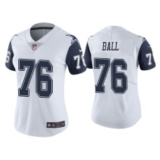 Women's Dallas Cowboys #76 Color Rush Limited Josh Ball White Jersey