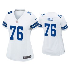 Women's Dallas Cowboys #76 Josh Ball White Game Jersey