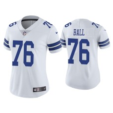 Women's Dallas Cowboys #76 Vapor Limited Josh Ball White Jersey