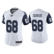 Women's Dallas Cowboys #68 Color Rush Limited Matt Farniok White Jersey