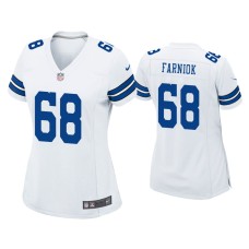 Women's Dallas Cowboys #68 Matt Farniok White Game Jersey