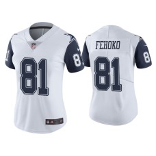 Women's Dallas Cowboys #81 Color Rush Limited Simi Fehoko White Jersey