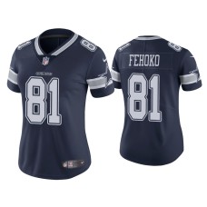 Women's Dallas Cowboys #81 Vapor Limited Simi Fehoko Navy Jersey