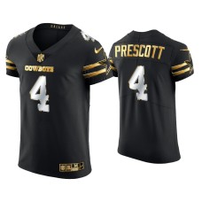 Men's Dallas Cowboys #4 Dak Prescott Black Golden Edition Elite Jersey