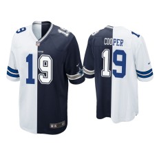 Men's Dallas Cowboys #19 Amari Cooper Navy White Split Game Jersey